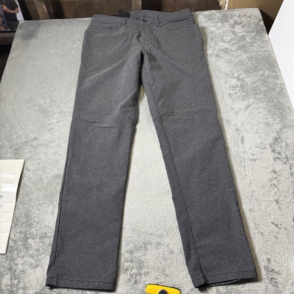 Lululemon Pants Mens 33 Gray Heather ABC Classic Fit 33x31.5 Canvas LM5A91S - Picture 1 of 9